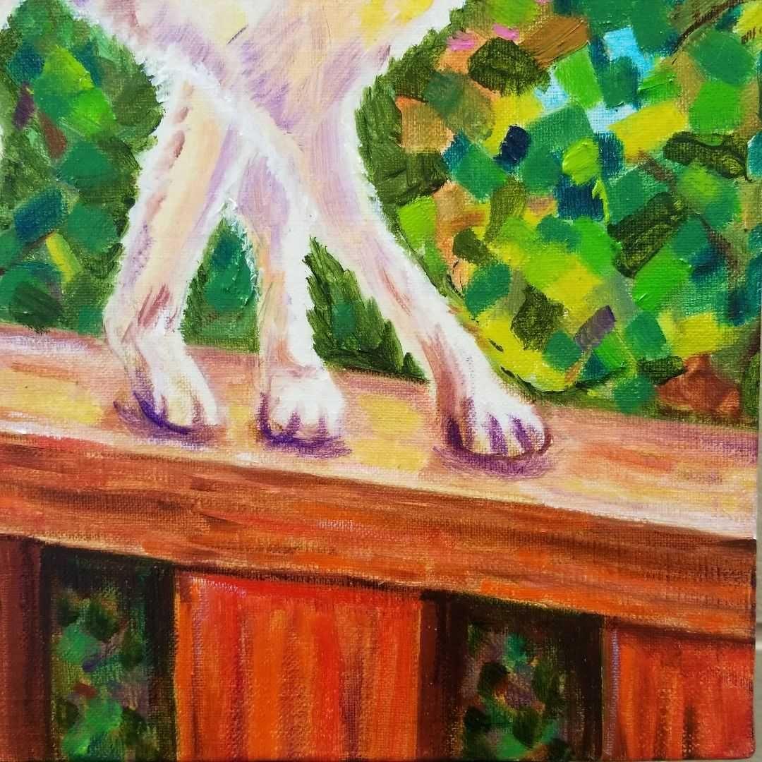 油絵　専用　向きを変える猫　 縦大きめ45.5cm