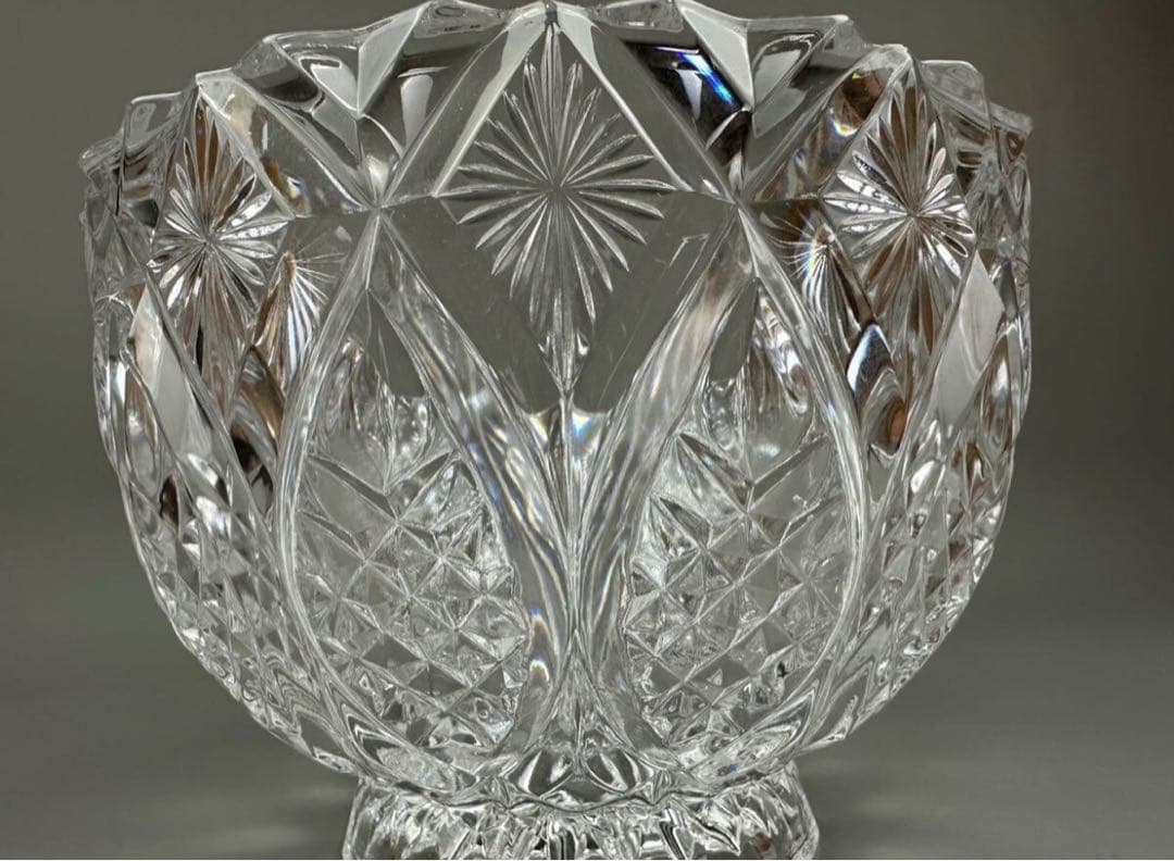 茶道具 江戸切子 義山 鉢 水指 箱入り ギヤマン ガラス 硝子 工芸 民藝