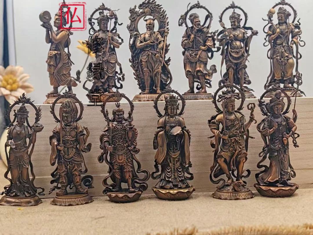 【修縁堂】密教法具 真言宗十二日フルセット 仏像立像 密教法具古美術品