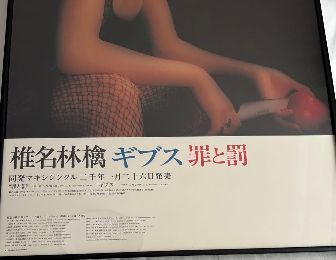 【フレーム付き】非売品 椎名林檎 ギブス 罪と罰 激レアB2ポスター