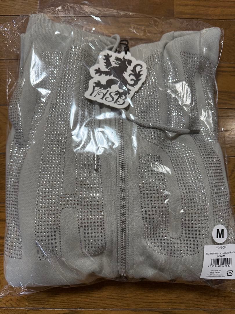 YOASOBI WANDARA ラインストーンロゴジップフーディー グレー M
