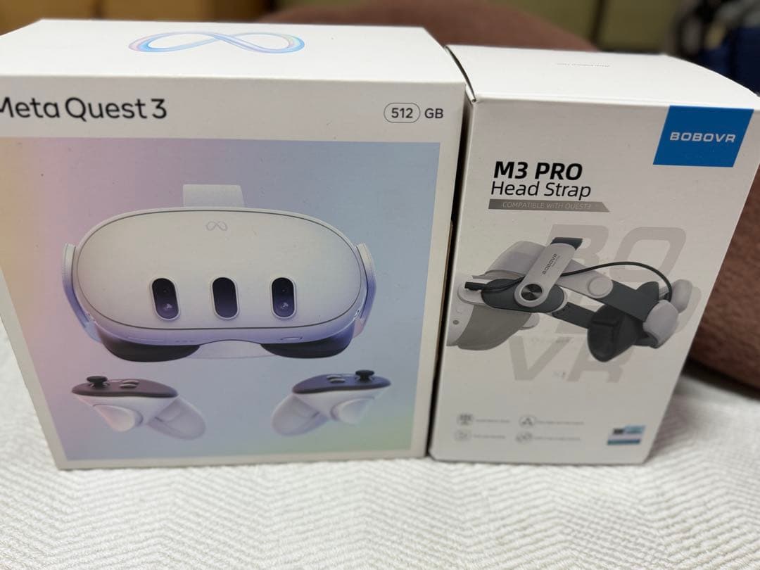  Quest 3（512GB）+ 予備バッテリー、ヘッドストラップ