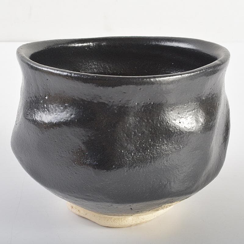 加藤唐九郎（一無斎）作　黒茶碗　銘「黎明」　仕覆付　共布　極め箱　D　R6974