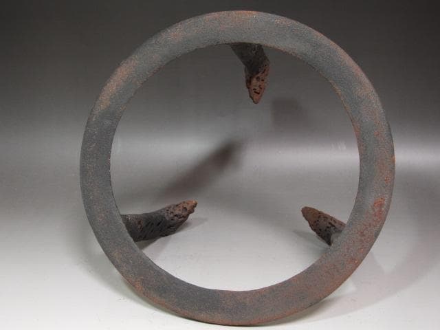 ☆　大西清右衛門　笹瓜炉五徳　裏千家　十四代　淡々斎の花押がございます☆y521