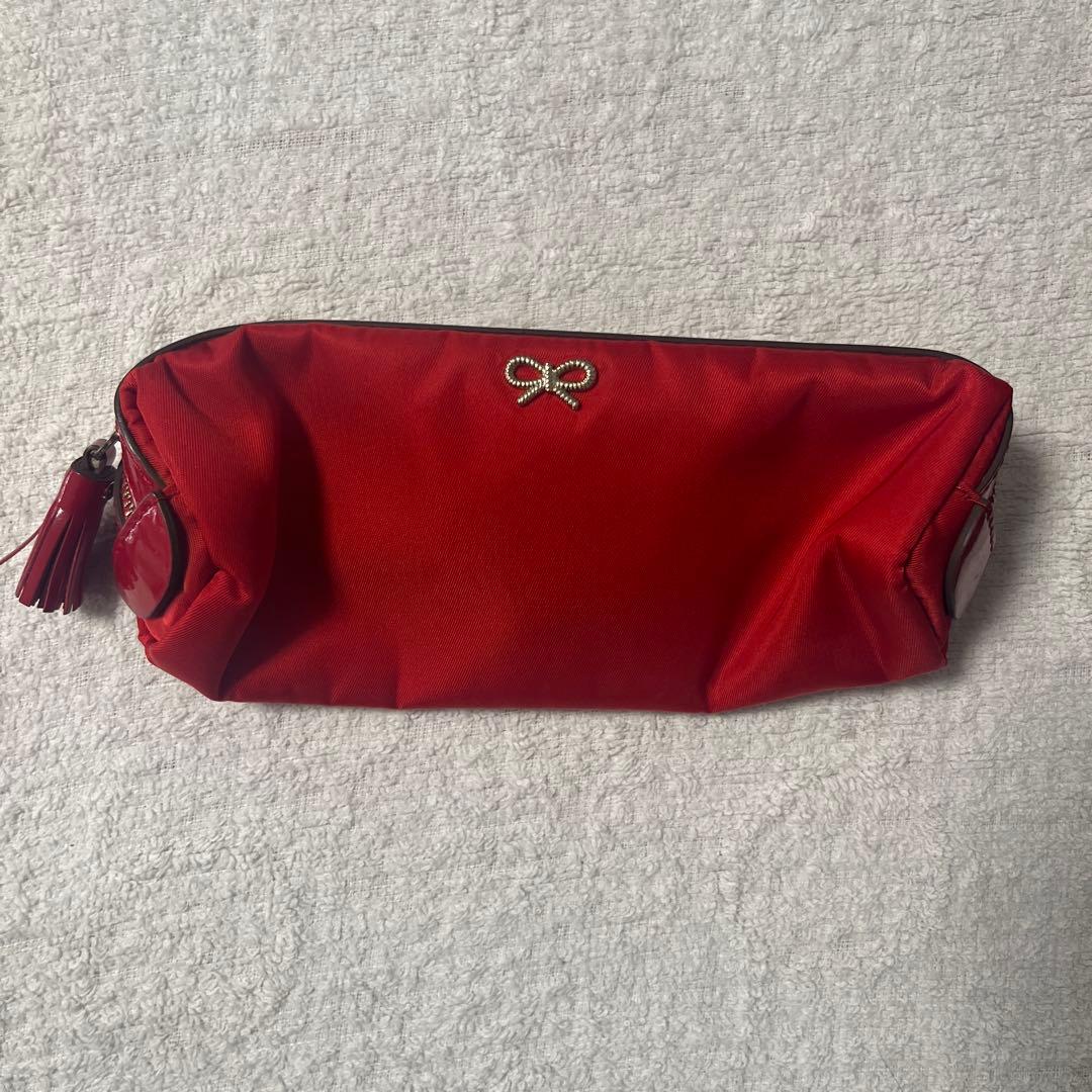 Anya Hindmarch アニヤハインドマーチエナメル　赤 鉛筆用ポーチ