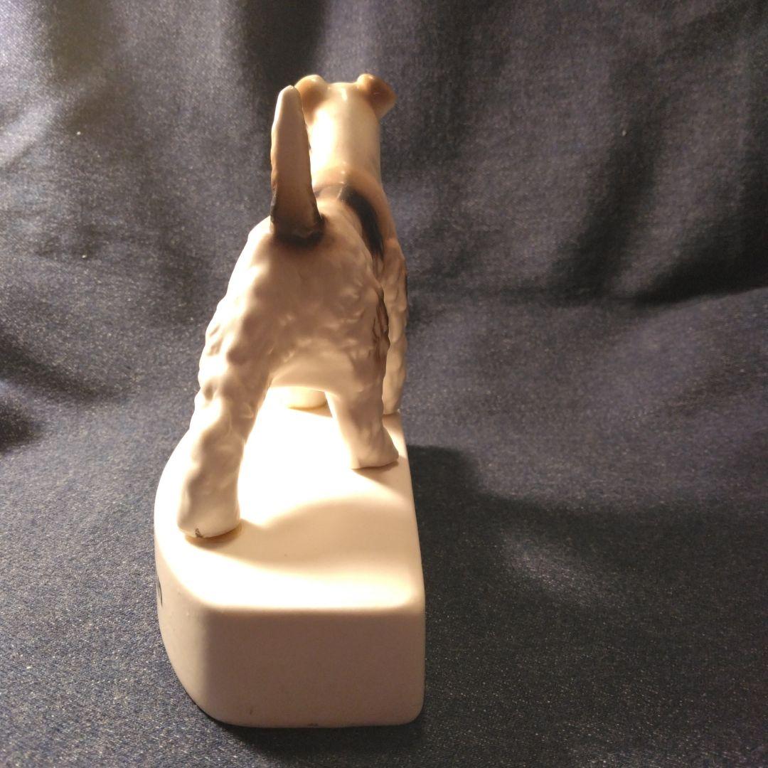 昭和レトロ　リード　 陶器製犬の置物ノベルティ　シユナウザー　当時物