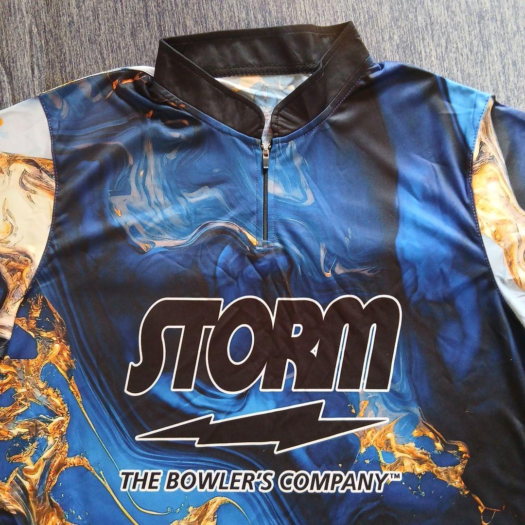 ✨新品✨ボウリングウェア　STORM　【2XL】　ブルー　マーブル　大きいサイズ