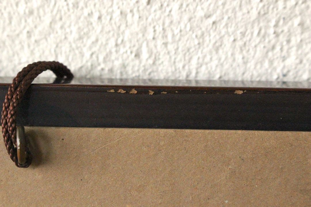 No4799扁額装　渡辺崋山　蓮根群蟹図　紙本箱付　古画　絵画　古美術　送料無料