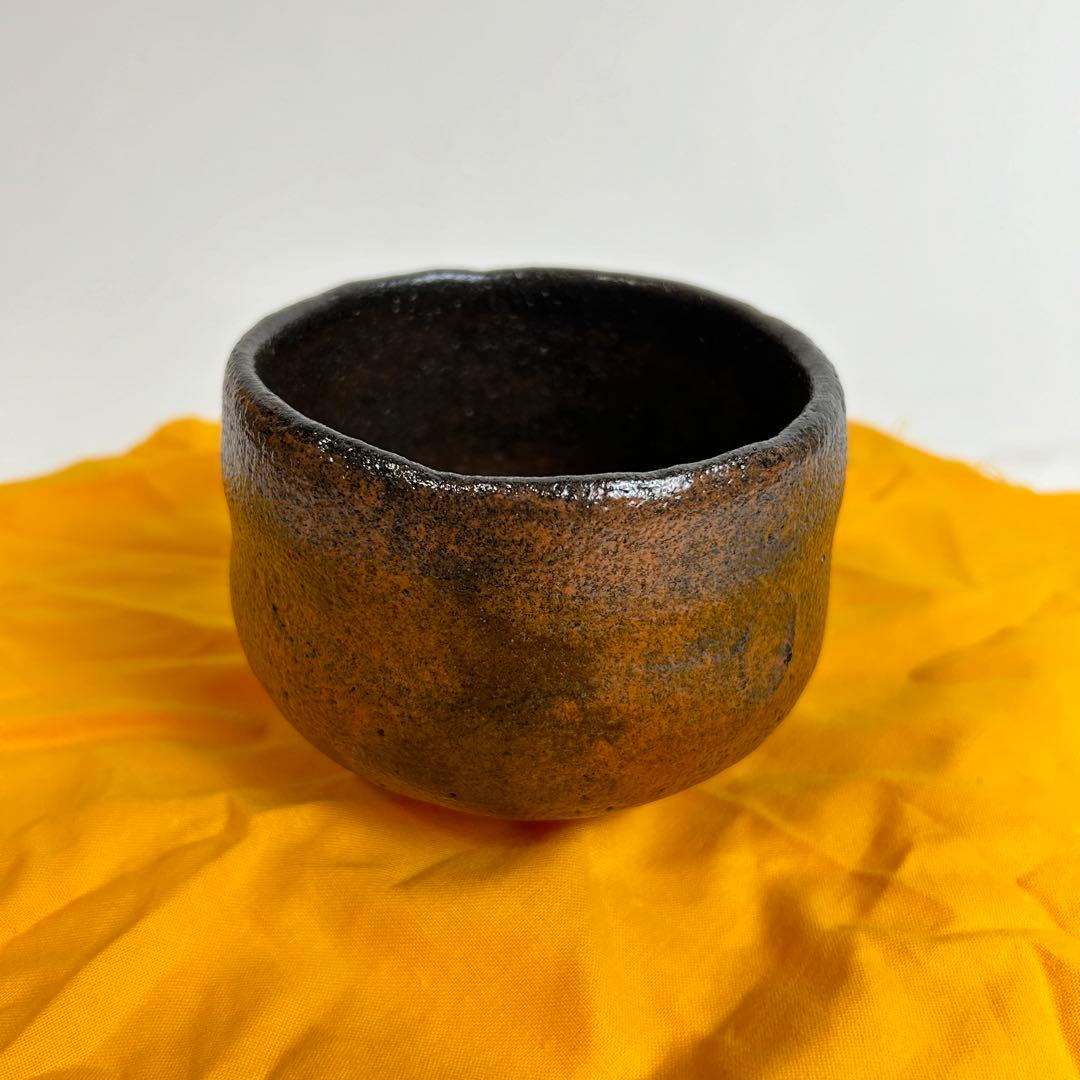 【未使用】三代昭楽造 カセ釉 黒茶碗 茶道具