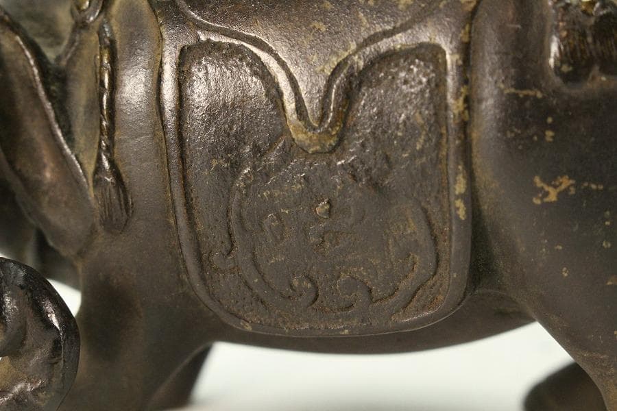 中国美術 古銅 象上達磨大師 香炉(K-XA806)