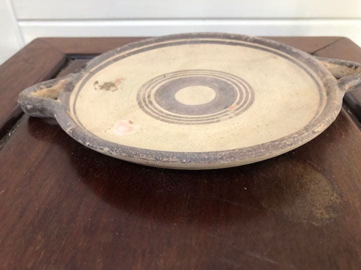 古代オリエント手付き素焼き平皿値引きしました