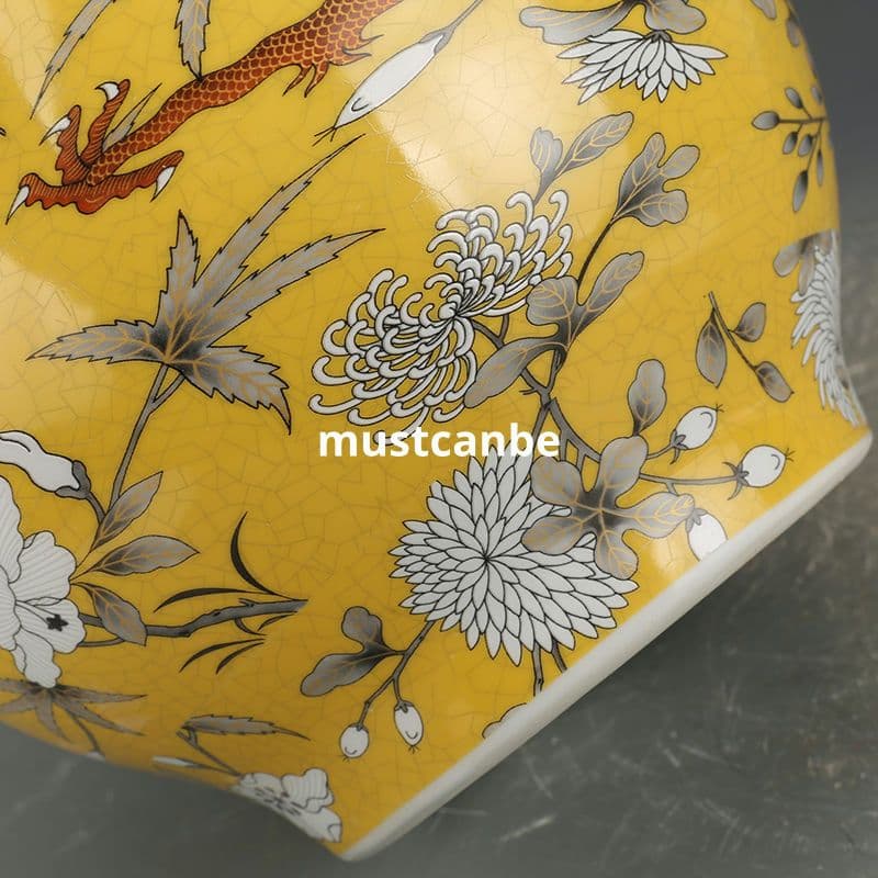 清光緒粉彩竜紋賞瓶 景徳鎮 陶磁器 装飾品 現代工芸品 美術品 置物