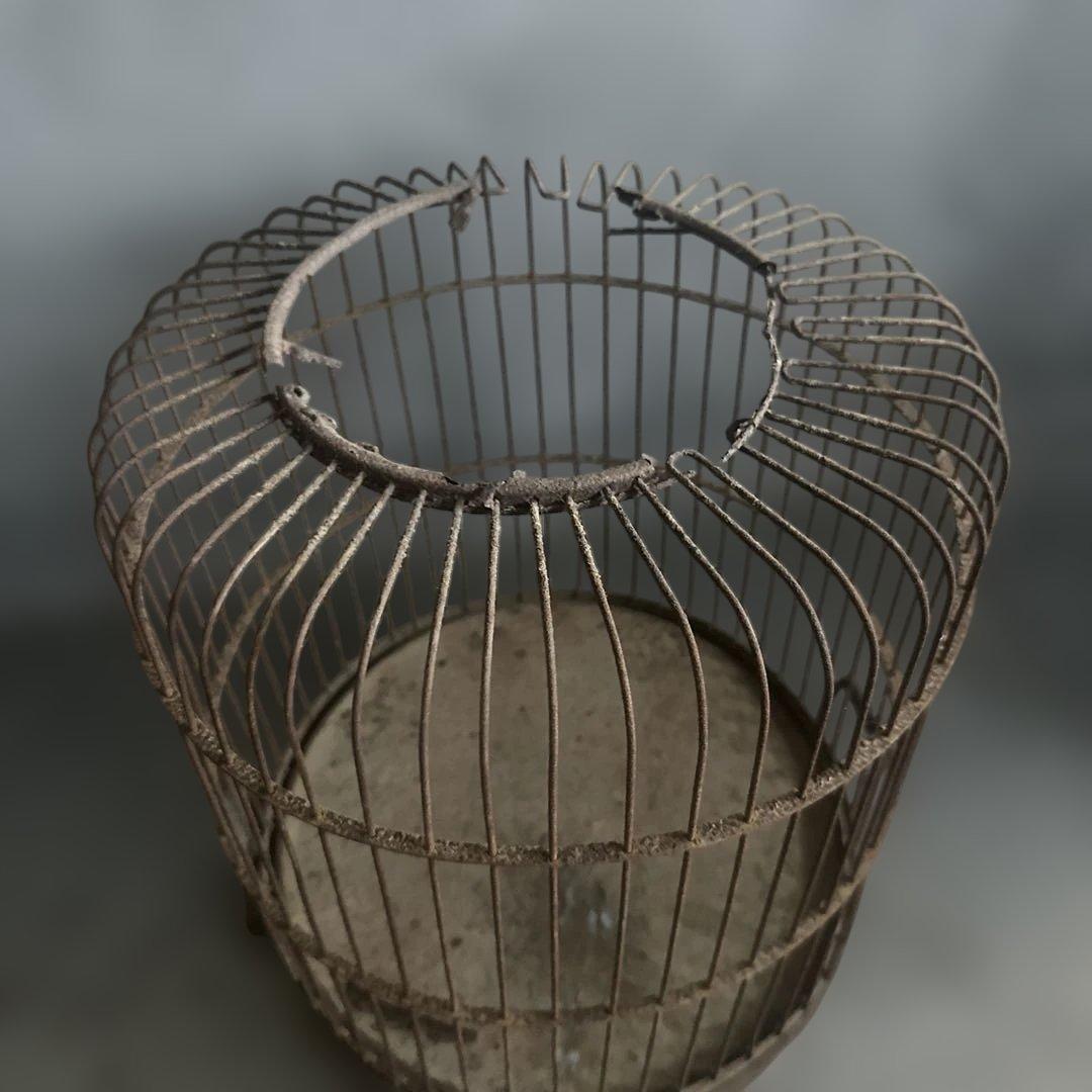 ヴィンテージ　ジャンクガーデンなど！古い金属製の鳥かご ドライフラワー飾りに！
