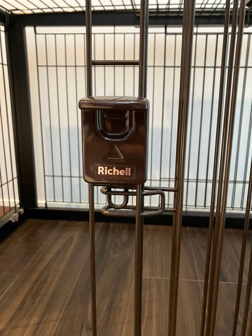 リッチェル　木製スライドペットサークルワイド屋根つき