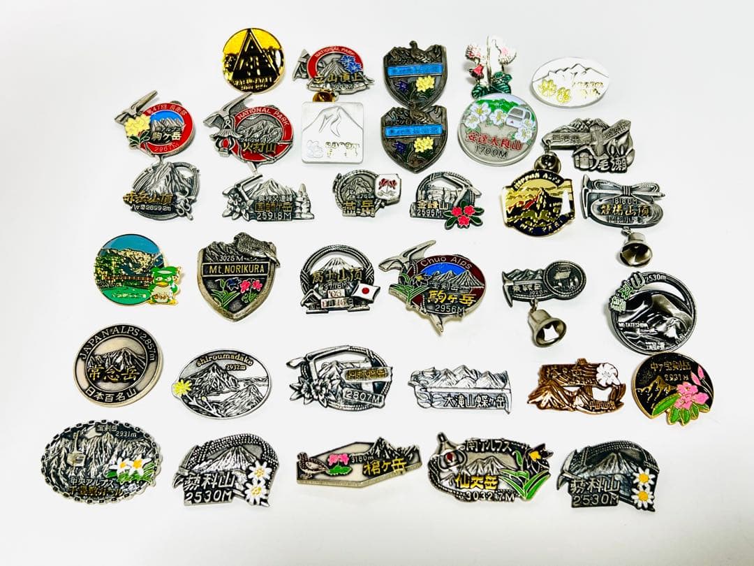 登山バッジ 山バッジ 34個セット