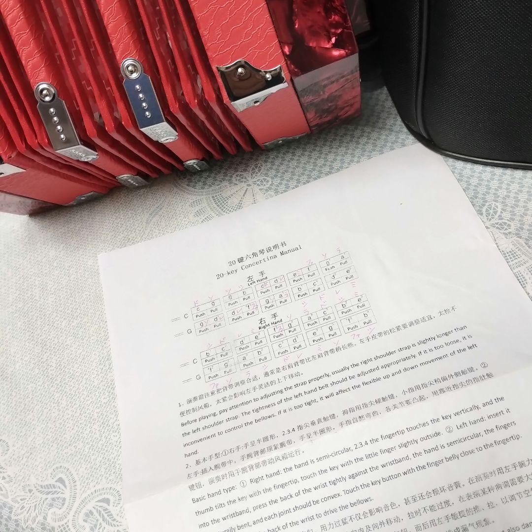 コンサーティーナ★20ボタン　専用ケース付　取扱説明書あり