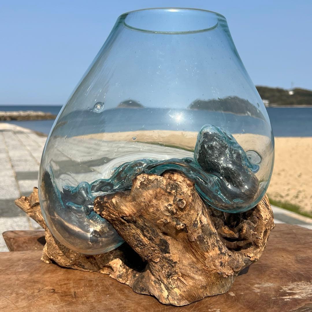 流木ガラス オブジェ超特大I 花瓶 金魚鉢 水槽 テラリウム 観賞魚 メダカ容器