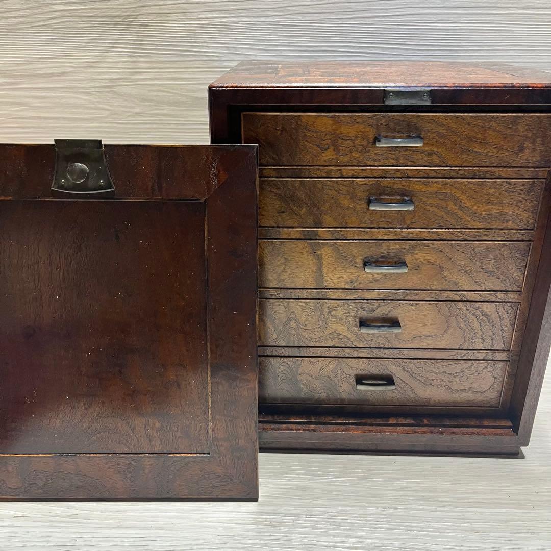 アンティーク　桑　小箪笥　５段引き出し