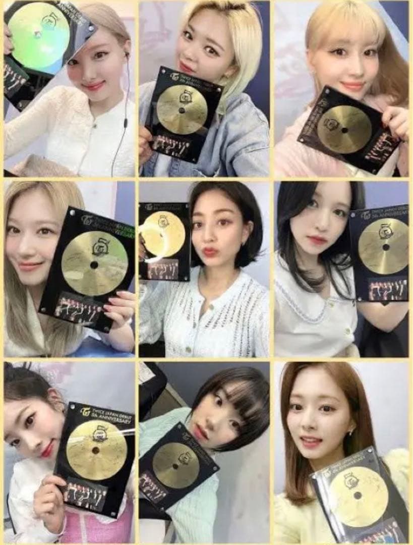 TWICE 5周年記念555名限定 ゴールドディスク風アクリルスタンド