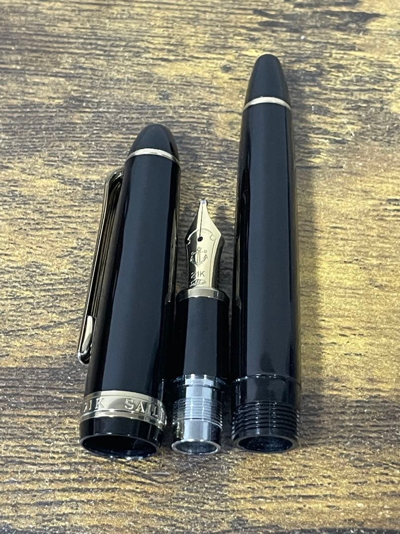 試筆のみ　MSニブ　ミュージック　ホワイトゴールド　21金　セーラー　万年筆