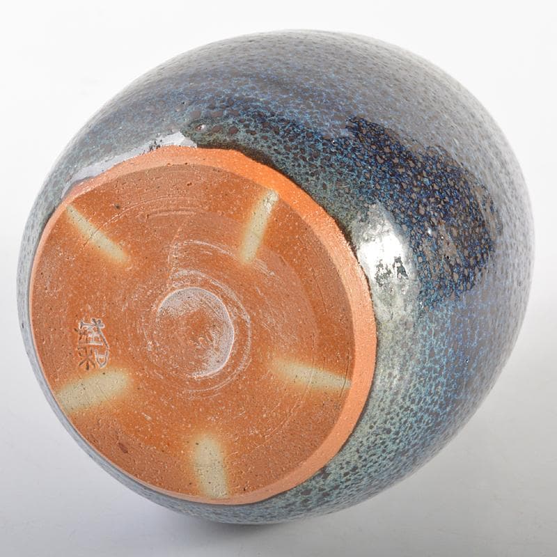 木村盛和作　油滴天目釉　徳利　共布共箱　V　R7109