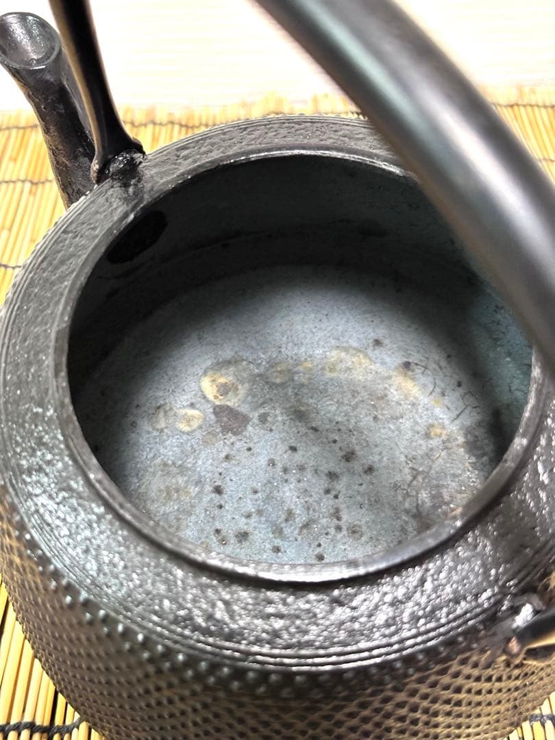 長期保管品　工房和秋金野 和秋作　１５型九重アラレ　南部鉄瓶　南部鉄器