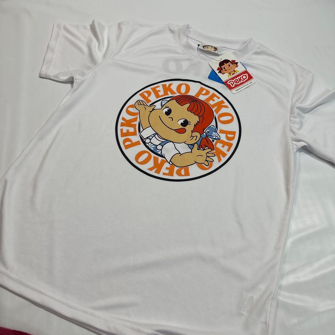 新品未使用　ペコちゃん　Tシャツ    半袖　メッシュ生地　Lサイズ