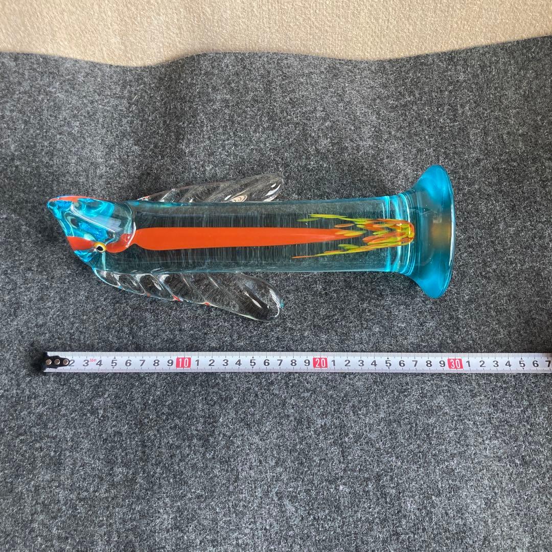 ガラス　犬の置物　レトロ