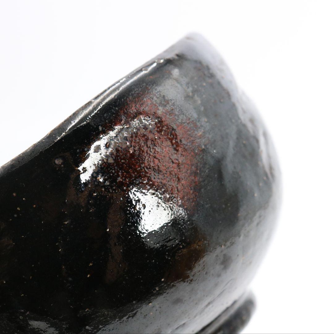 十代 楽吉左衛門 旦入作 黒楽茶碗 十二代 弘入極 茶道具　SO342　NT2