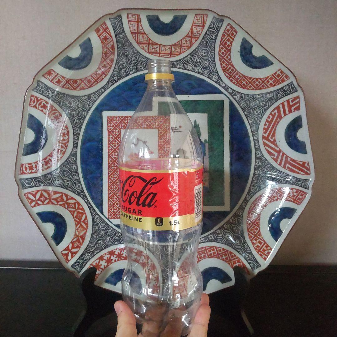 ！古九谷 様式九角大皿 青手！