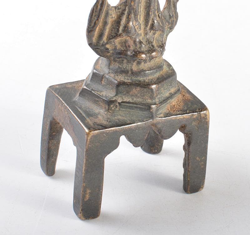 仏教美術　古銅　観音菩薩像　仏像　置物　V　R5244