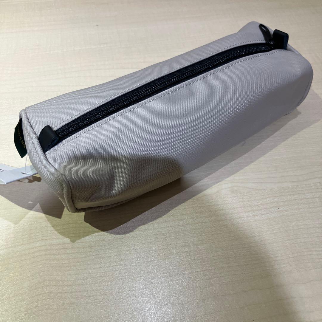 Herve chapelier ベージュ キャンバス ペンケース　円筒形