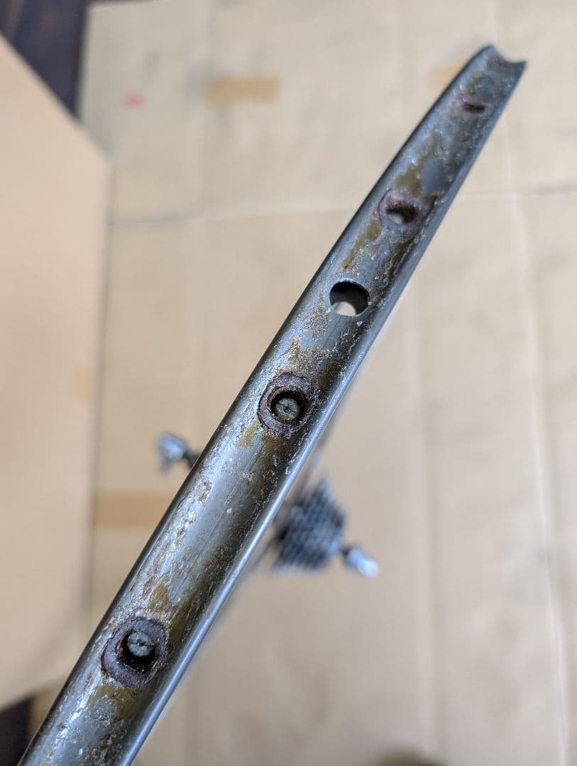 ロードバイク/チューブラータイヤ用ビンテージＡＲＡＹＡ赤ラベルホイール前後セット