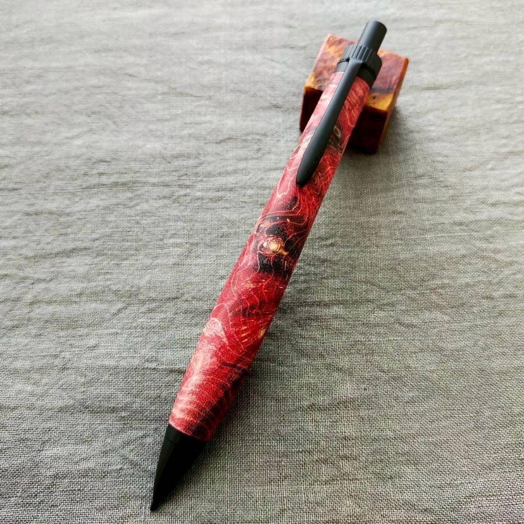 スタビライズドウッド　ハンドメイド　木軸シャープペン　0.5mm　ブラック
