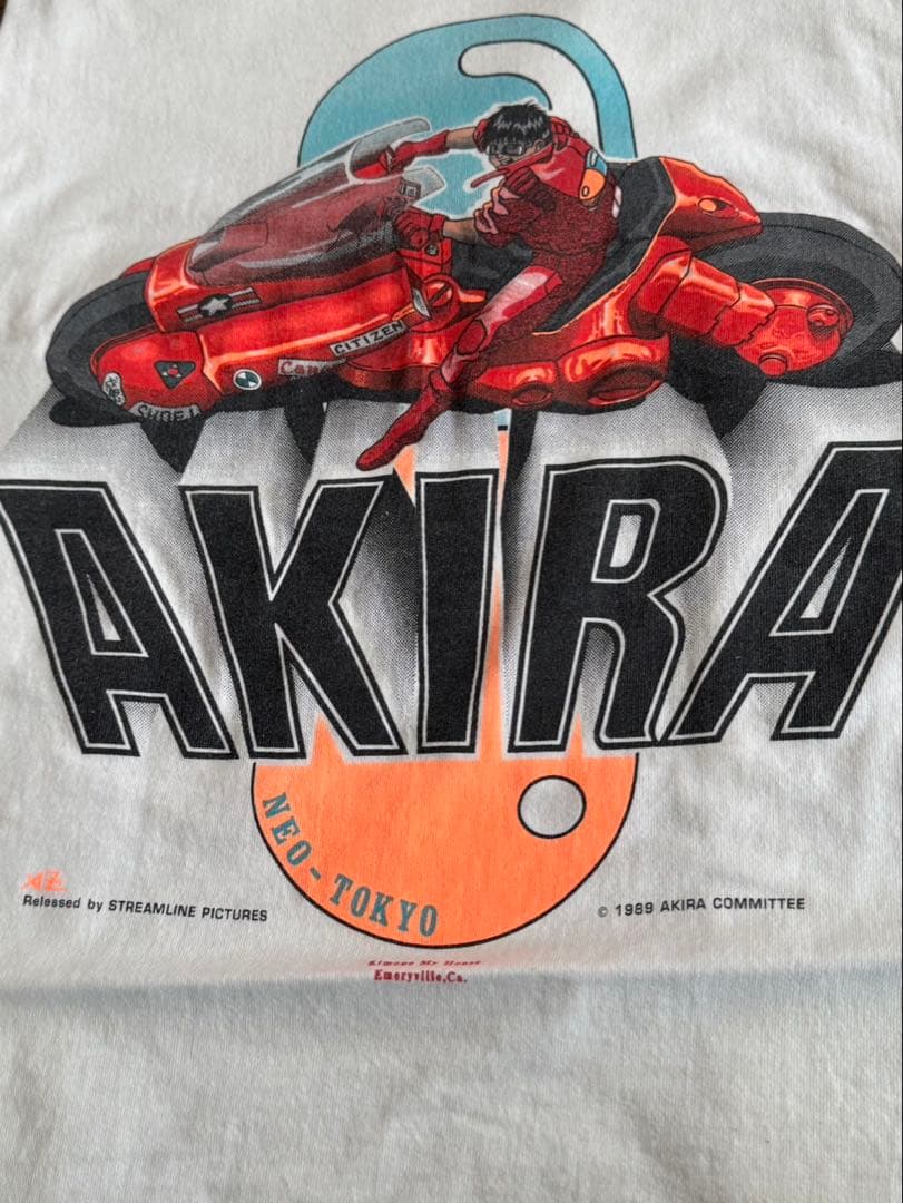 AKIRA Tシャツ L.ホワイト.フルーツタグ.1980.コピーライト.当時物