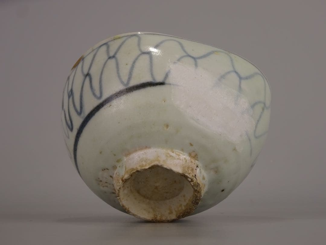 江戸時代　前期　初期伊万里　染付　網手　小碗　箱付　茶碗　酒器　片口としても