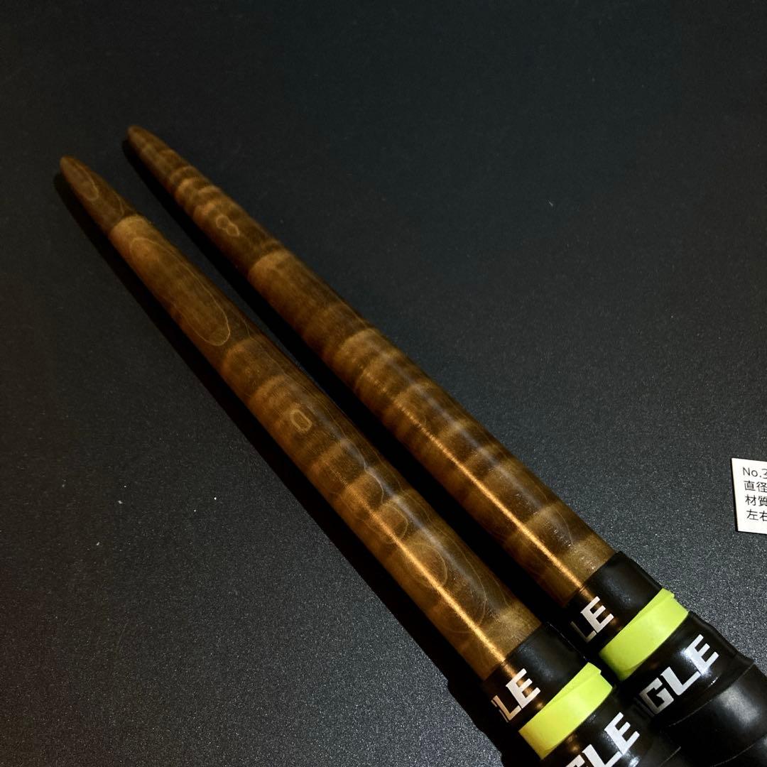 36 【旋盤使用/極上激縮杢】万能型マイバチ　黒朴　　高密度材　光沢あり