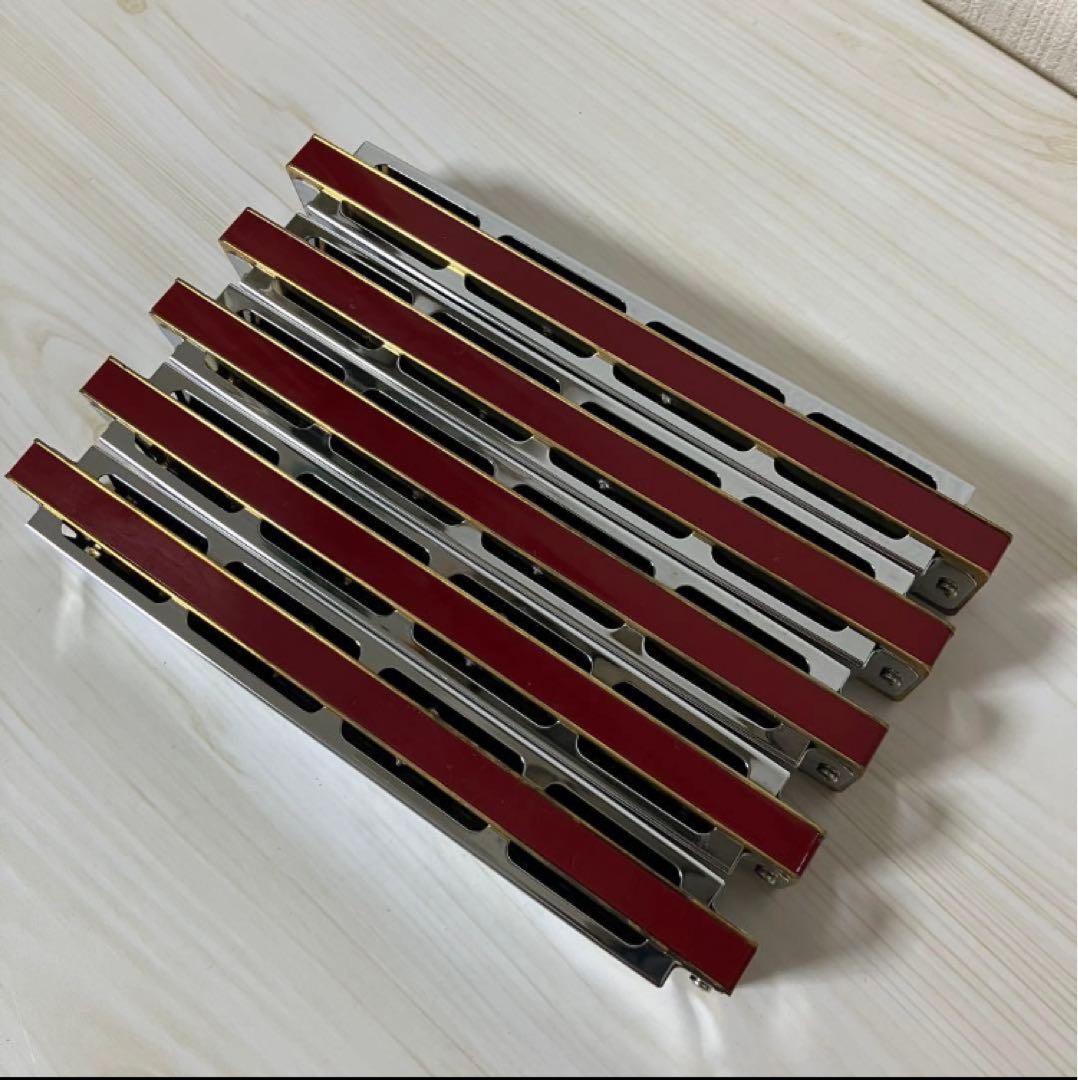 ② 【中古品】SUZUKI 24穴複音ハーモニカ５本　Am ANm