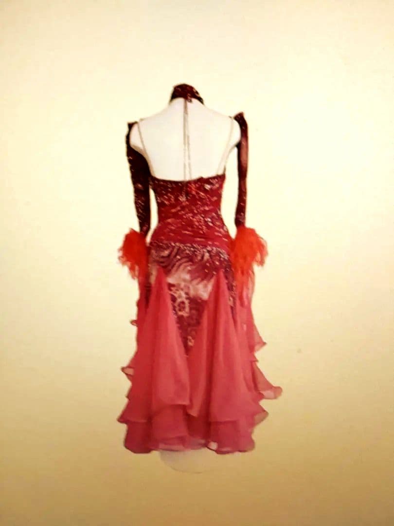 社交ダンスドレス　スタンダードドレス　フジタ　日本製　Sサイズ　スワロフスキー