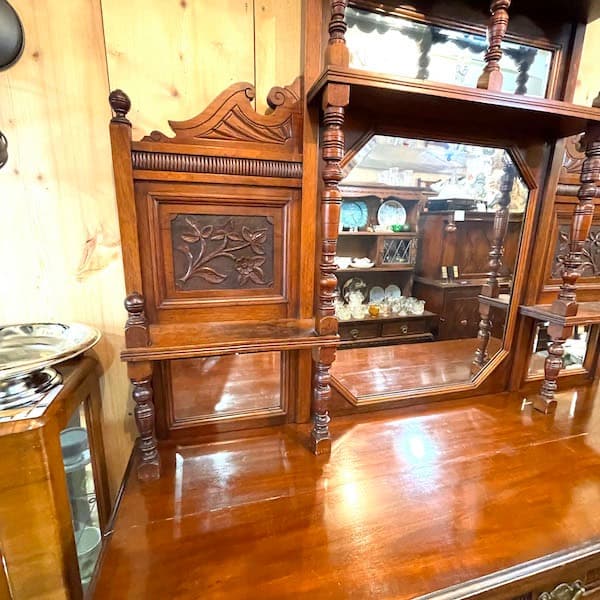 関西限定　送料別　アンティーク　ミラー付きサイドボード　飾り棚　キュリオケース