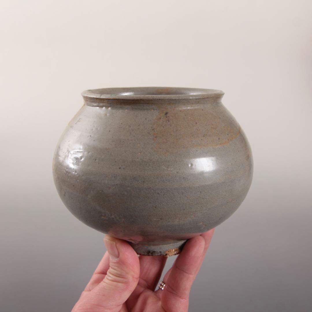李朝 前期 堅手 壺 朝鮮美術 古美術 古道具 アンティーク