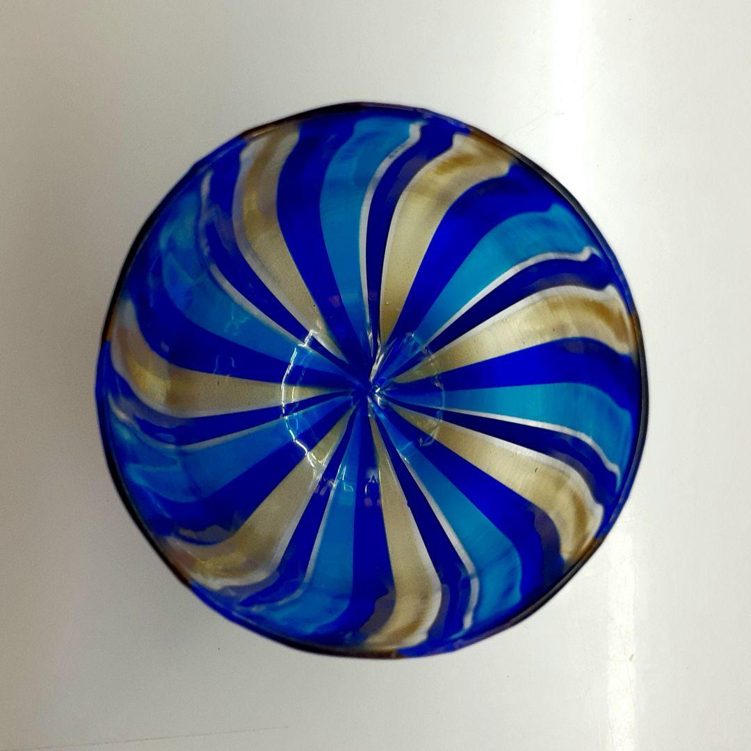 MURANO ムラノ 水色 ブルー ライン グラス