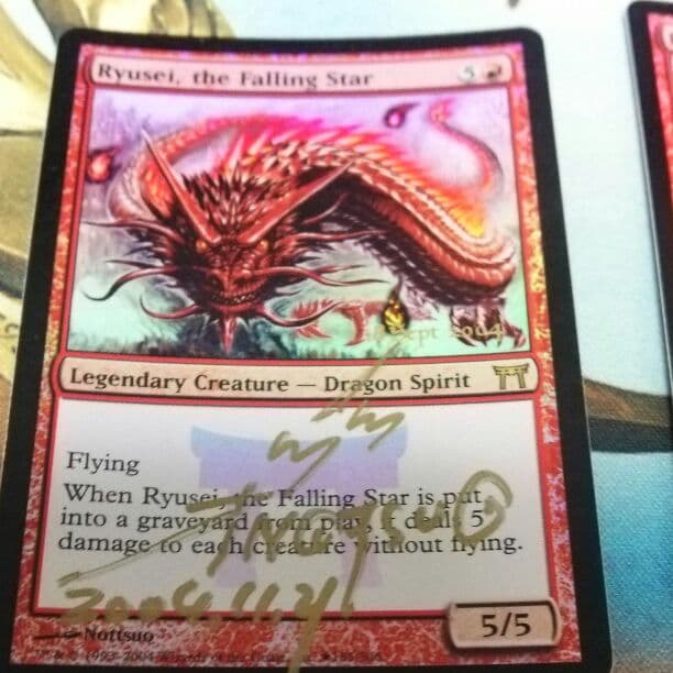 マジックザギャザリング 降る星、流星 foil プロモ 2枚 サインド？