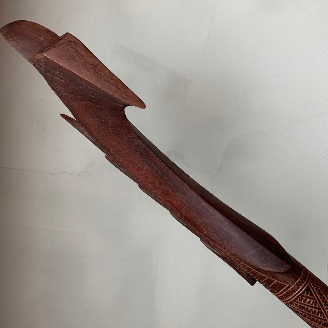 木製　木彫り　棍棒　サモア　刀掛け　土台つき　ニフォ・オティ　武器　コスプレ