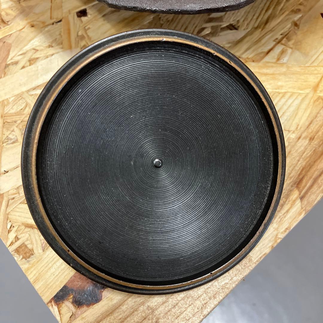 茶道具　黒鋼　炉➕釜セット　N1036RK