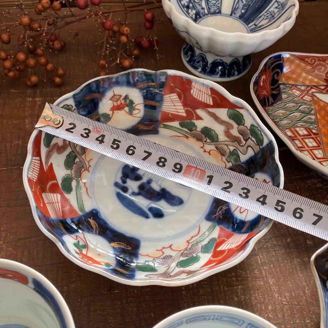 アンティーク　古伊万里　骨董　和食器 手描き色絵 6点セット