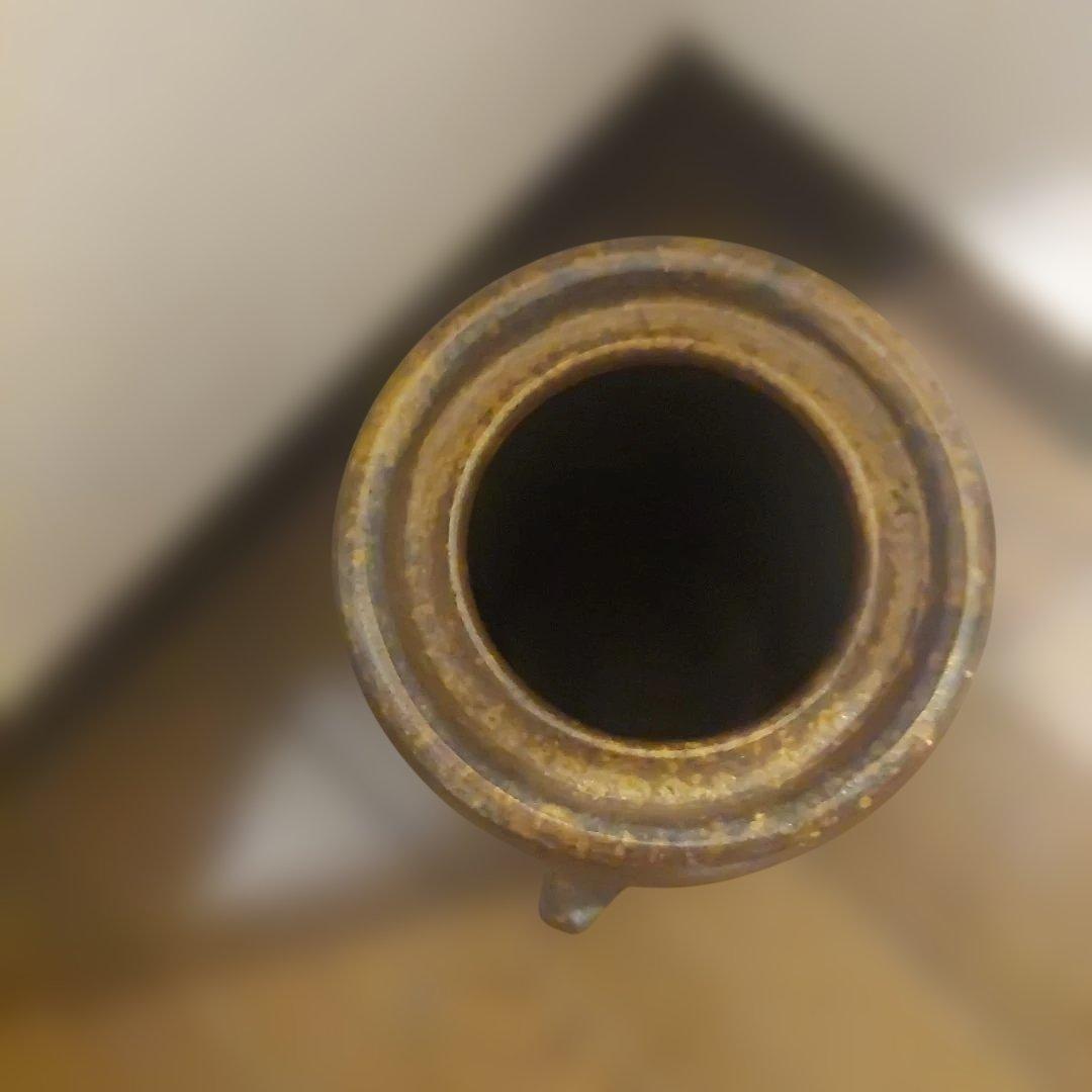 【福岡市南区お引き取り限定】備前焼　嶋幸博作花入れ　木箱付き