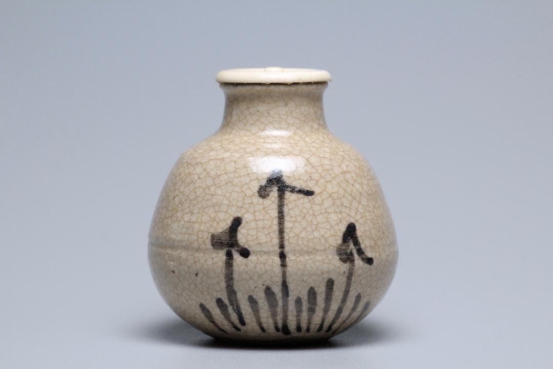山口錠鉄　黄瀬戸　茶入　共箱　茶入れ　古美術品　骨董品　【正一古美術】