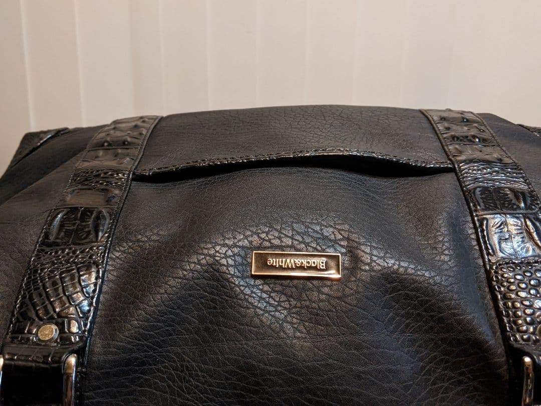 ブラック&ホワイト　ゴルフ　2way　トートバッグ　ショルダーバッグ　靴入れ