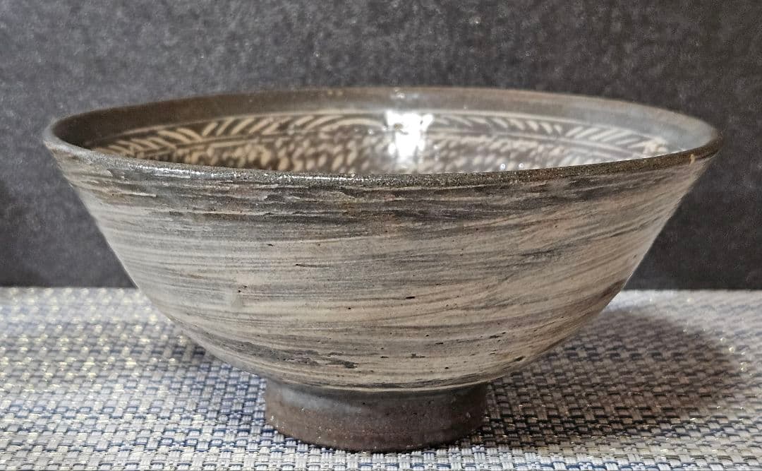 【名碗❗】朝鮮古美術　朝鮮古陶磁　韓国古陶磁器　李朝花三島　刷毛目　茶碗　茶道具